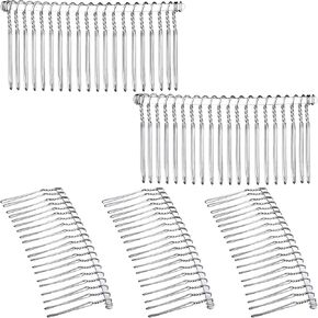 5 Pieces Hair Combs for Women Accessories Metal Bridal Hair Comb 20 Teeth Wedding Veil Comb Decorative for Women Fine Hair(Black)