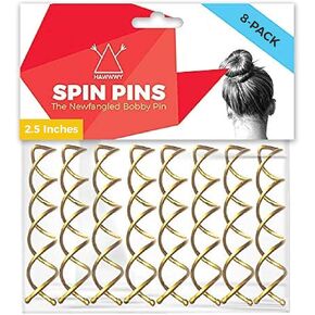 دبابيس شعر حلزونية من Hawwwy مكونة من 8 دبابيس دوارة، دبابيس شعر ملتوية سهلة وسريعة للنساء والأطفال، ملحقات شعر أوبدو، أداة كعكة فوضوية، أزياء بوبي صغيرة مثالية (أسود 2 بوصة) in Kuwait