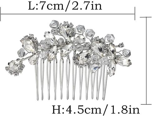 Crystal Bride Wedding Hair Comb Silver Bridal Headpieces Rhinestone Pearl Hair Pieces Bridesmaid Side Combs Hair Accessories for Women and Girls (gold) in Saudi Arabia