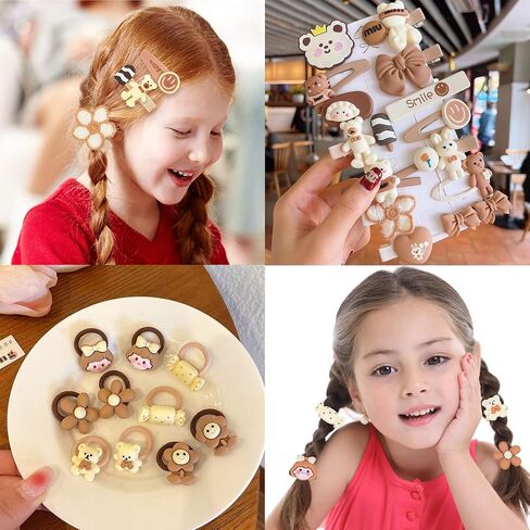 Hair Accessories for Girls，Hair Stuff Including Jewelry Box/Hair Clips/Hair Barrettes/Hair Ties/Hair Bows Clips，Teen Girl Gifts，Gift Toys for Girls Age 4 5 6 7 8-12（Brown） in Saudi Arabia