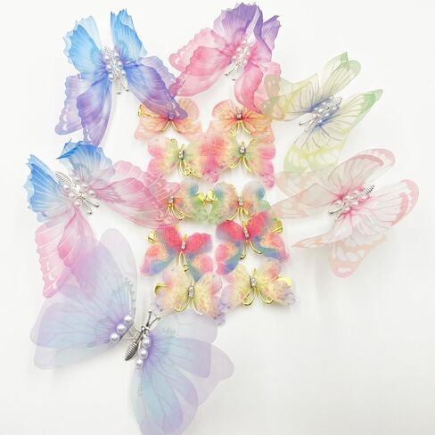 Butterfly Hair Clips,Hair Accessories,Butterfly Clips,Cute Hair Clips,Girl Hair Accessories,Hair Clips for Girls,Butterfly Clips for Hair,Multi-color Hair Clips (4-inch large butterfly-6PCS) in Saudi Arabia