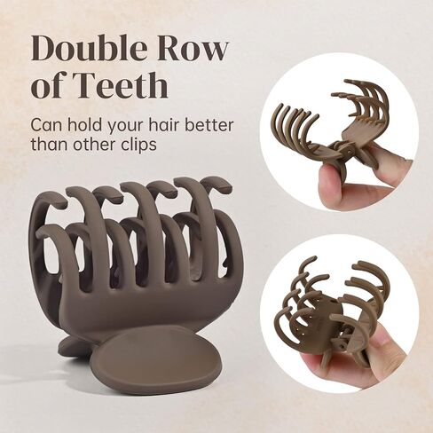 DEEKA 4 PCS Double Row Teeth Hair Claw Clips 2.5" Medium Hair Clips for Thin Hair Small Matte Clips Short Fine Hair Accessories for Women and Girls -Green Yellow in Saudi Arabia