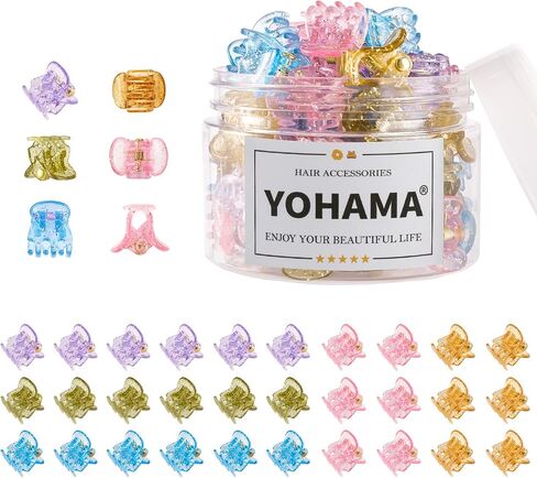 YOHAMA 36 PCS Black Mini Hair Claw Clips Great for Design Kids and Adult Hairstyles Decoration Buns, Pining Bangs Strong Grip Multifunction Clamp Clips. in Kuwait