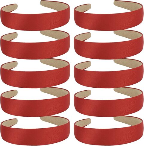 Wecoe 10 Pack Black Headband for Women 1.3 Inch Satin Headbands Wide Headband for Women Non Slip Fashion Halloween DIY Headbands Plain Solid Hair Bands Hair Accessories for Women and Girls in Saudi Arabia