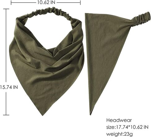 6 Pack Scarf Headband for Women - Elastic Large Boho Triangle Bandana Head Scarves with Clips Non Slip Solid Color Hair Kerchief for Teen Girls in Saudi Arabia