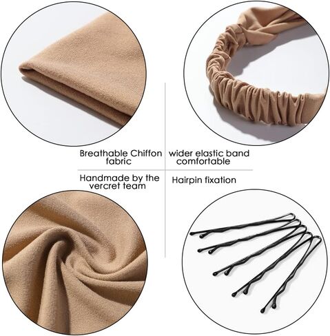6 Pack Scarf Headband for Women - Elastic Large Boho Triangle Bandana Head Scarves with Clips Non Slip Solid Color Hair Kerchief for Teen Girls in Saudi Arabia