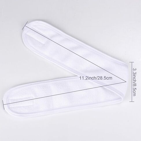4 Counts Spa Facial Headband Whaline Head Wrap Terry Cloth Headband Stretch Towel with Magic Tape for Bath, Makeup and Sport, 3.5" Wide (Black) in Saudi Arabia