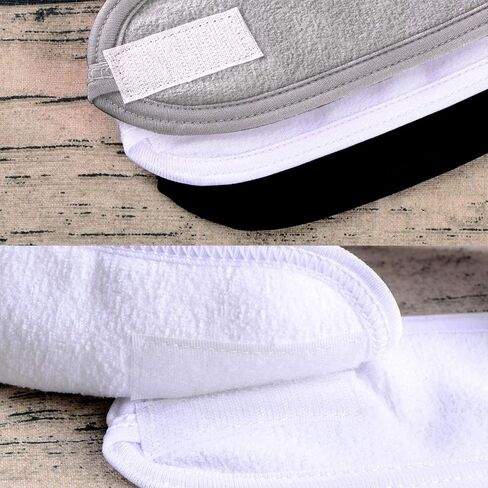Whaline Spa Facial Headband Make Up Wrap Head Terry Cloth Headband Adjustable Towel Band for Face Washing Shower Facial Cover, 3 Pieces (Black, Pink, Gray) in Saudi Arabia