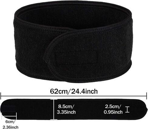 Whaline Spa Facial Headband Make Up Wrap Head Terry Cloth Headband Adjustable Towel Band for Face Washing Shower Facial Cover, 3 Pieces (Black, Pink, Gray) in Saudi Arabia