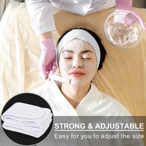 Whaline Spa Facial Headband Make Up Wrap Head Terry Cloth Headband Adjustable Towel Band for Face Washing Shower Facial Cover, 3 Pieces (Black, Pink, Gray) in Saudi Arabia