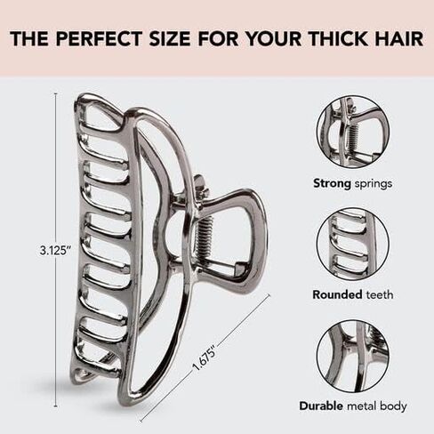 Kitsch Gold Metal Claw Clips - Large Claw Clips for Thick Hair, Gold Hair Clips for Girls, Metal Hair Clips for Women, Gold Claw Clips for Thin Hair, Metal Hair Claw Clips for Women & Cute Hair Clips in Saudi Arabia
