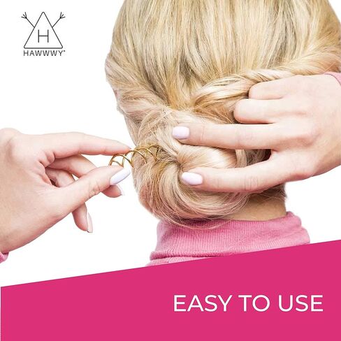 دبابيس شعر حلزونية من Hawwwy مكونة من 8 دبابيس دوارة، دبابيس شعر ملتوية سهلة وسريعة للنساء والأطفال، ملحقات شعر أوبدو، أداة كعكة فوضوية، أزياء بوبي صغيرة مثالية (أسود 2 بوصة) in Kuwait