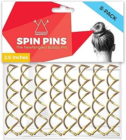 دبابيس شعر حلزونية من Hawwwy مكونة من 8 دبابيس دوارة، دبابيس شعر ملتوية سهلة وسريعة للنساء والأطفال، ملحقات شعر أوبدو، أداة كعكة فوضوية، أزياء بوبي صغيرة مثالية (أسود 2 بوصة) in Kuwait