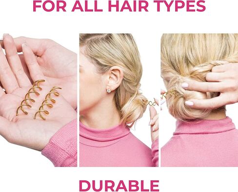 دبابيس شعر حلزونية من Hawwwy مكونة من 8 دبابيس دوارة، دبابيس شعر ملتوية سهلة وسريعة للنساء والأطفال، ملحقات شعر أوبدو، أداة كعكة فوضوية، أزياء بوبي صغيرة مثالية (أسود 2 بوصة) in Kuwait