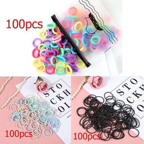 200 Pack Hair Ties BEoffer Baby Toddlers Girls Elastics Hair Bands No Damage Multicolor Colorful Small Rubber Bands Ponytail Pigtails Holders Not Harm to Hair (Macaron) in Saudi Arabia