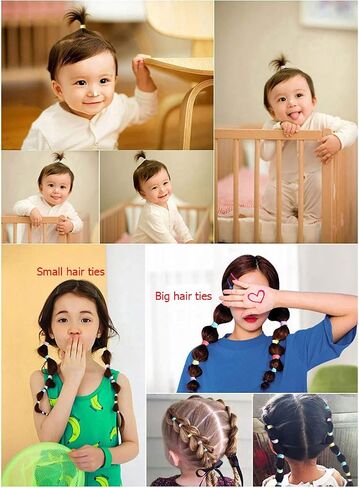 200 Pack Hair Ties BEoffer Baby Toddlers Girls Elastics Hair Bands No Damage Multicolor Colorful Small Rubber Bands Ponytail Pigtails Holders Not Harm to Hair (Macaron) in Saudi Arabia