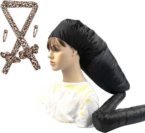 Hair Dryer Bonnet Hood and Heatless Hair Curler Set Deep Conditioning Drying Heat Cap No Heat Curling Rod Headband for Women Natural Curly Textured Hair Care Styling in Saudi Arabia