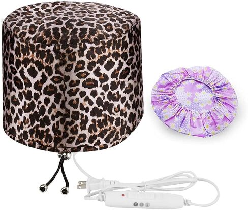 Heated Electric Thermal Steamer Cap for Natural Black Afro Hair - Hot Spa Treatment Hat with Temperature Control for Deep Conditioning at Home - Black in Kuwait