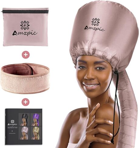 Bonnet Hood Hair Dryer Attachment - Soft, Adjustable Extra Large Bonnet Hair Dryer for Speeds Up Drying Time at Home, Easy to Use for Styling, Curling and Deep Conditioning (Black) in Saudi Arabia