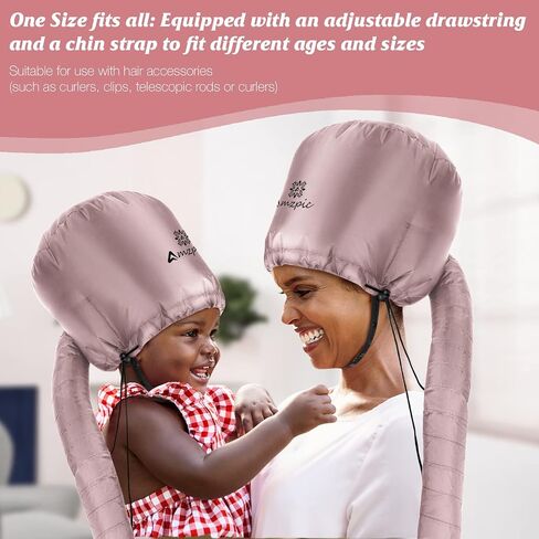 Bonnet Hood Hair Dryer Attachment - Soft, Adjustable Extra Large Bonnet Hair Dryer for Speeds Up Drying Time at Home, Easy to Use for Styling, Curling and Deep Conditioning (Black) in Saudi Arabia