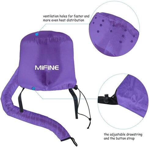 مرفق مجفف شعر بغطاء محرك السيارة - مجفف شعر كبير جدًا قابل للتعديل لمجفف الشعر المحمول باليد مع قبضة قابلة للتمدد وطول خرطوم ممتد (أرجواني) in Kuwait