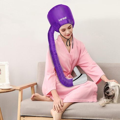 مرفق مجفف شعر بغطاء محرك السيارة - مجفف شعر كبير جدًا قابل للتعديل لمجفف الشعر المحمول باليد مع قبضة قابلة للتمدد وطول خرطوم ممتد (أرجواني) in Kuwait