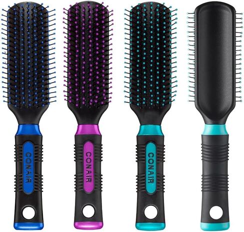 Conair Salon Results Hairbrush for Men and Women, Hairbrush for Everyday Brushing with Nylon Bristles, Color May Vary, 1 Pack in Saudi Arabia