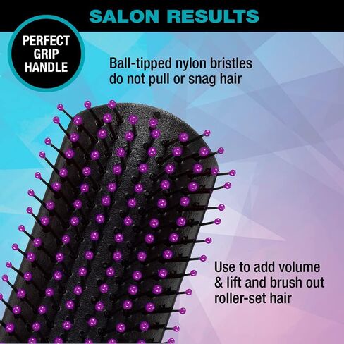 Conair Salon Results Hairbrush for Men and Women, Hairbrush for Everyday Brushing with Nylon Bristles, Color May Vary, 1 Pack in Saudi Arabia