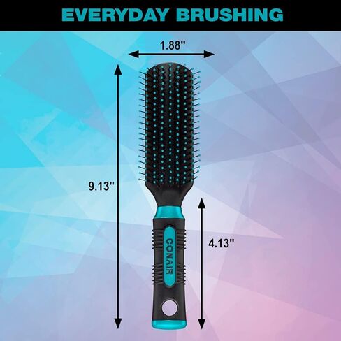 Conair Salon Results Hairbrush for Men and Women, Hairbrush for Everyday Brushing with Nylon Bristles, Color May Vary, 1 Pack in Saudi Arabia