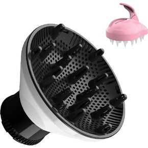 Slip-On Hair Diffuser Hair Dryer Attachment to Fit Nozzles from 1¾ to 2¼ inches for Curly and Natural Wavy Hair (White) in Saudi Arabia