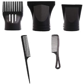 5PCS Black Non-Universal Hair Dryer Nozzle Replacement Set Hair Comb Salon Narrow Concentrator Replacement Blow Flat Nozzle Brush Attachments Hairdressing Styling Tool Special for Diameter 4.5cm in Saudi Arabia