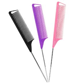 Rat Tail Combs Teasing Comb:3Pack Rat Tail Combs Set,Hair Stylists Styling Comb,Long Steel Pin Rat Tail Teasing Comb,Parting Combs for Women Great for All Hair Types(Black） in Kuwait