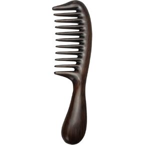 Louise Maelys Wide Tooth Hair Comb Black Sandalwood Detangler Comb for Curly Hair in Kuwait