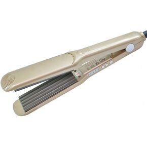 Hair Crimper Straightening Iron Professional 1.5 inch Plate Crimper Hair Tool Corrugation Iron Hair Curler Titanium Flat Iron Adjustable Temperature Corn Perm Corrugated Curler Gold in Saudi Arabia