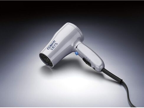 Conair 1875 Watt Compact Dual Voltage Travel Hair Dryer with Folding Handle, Grey in Kuwait