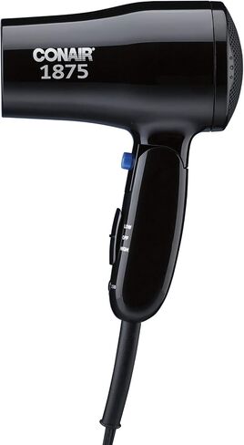 Conair 1875 Watt Compact Dual Voltage Travel Hair Dryer with Folding Handle, Grey in Kuwait