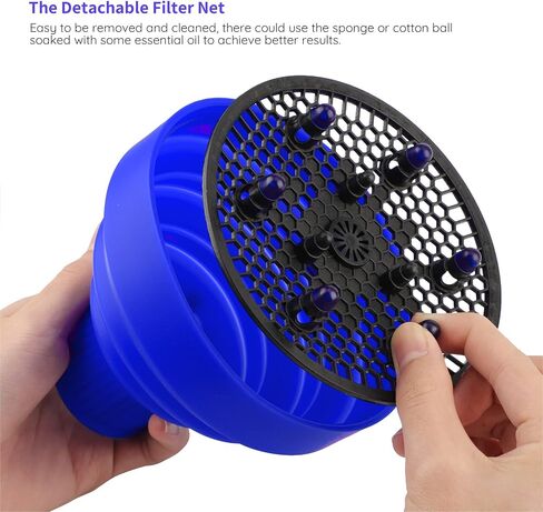 Travel Hair Dryer Diffuser, Segbeauty Collapsible Portable Hair Diffuser, Profession Blow Dryer Diffuser Attachment for Natural Thick Hair, Suitable for Nozzle 1.65 inches to 1.77 inches - Black in Saudi Arabia