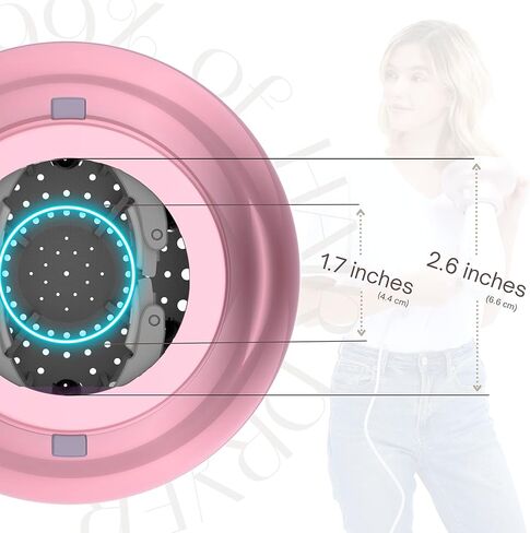 موزع شعر عالمي "قوي للغاية" من 1.7 بوصة إلى 2.6 بوصة للشعر الطبيعي المجعد والمموج، مرفق مجفف الشعر (ذهبي وردي) in Kuwait