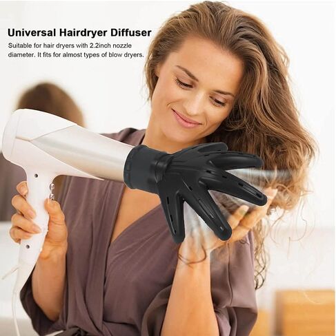 Hair Dryer Diffuser, Hand Shape Hairdressing Blow Dryer Blowdryers Curly Wavy Hair Natural Curly Hair All Hair Types,Suitable for INNER DIAMETER 4.5-6CM/1.7"-2.3“ Round Mouth in Saudi Arabia