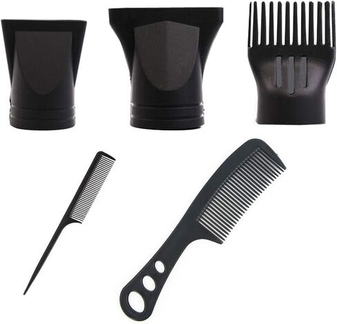 1Set/5Pcs Black Hair Dryer Accessories Kits Hair Dryer Nozzle Hair Dryer Diffuser Blow Flat Hair Drying Nozzle Narrow Concentrator Replacement Hair Comb Non-Universal for Diameter 4.0cm-4.8cm in Kuwait