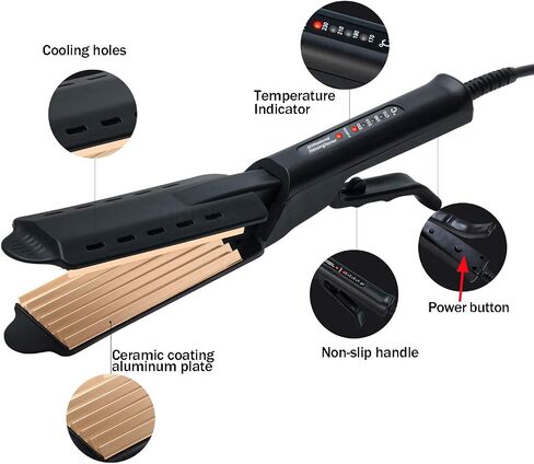 Hair Crimper Iron for 2'' Fluffy Hairstyle Curling Iron,Corrugation Crimper Hair Irons in Saudi Arabia