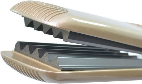 Hair Crimper Straightening Iron Professional 1.5 inch Plate Crimper Hair Tool Corrugation Iron Hair Curler Titanium Flat Iron Adjustable Temperature Corn Perm Corrugated Curler Gold in Saudi Arabia