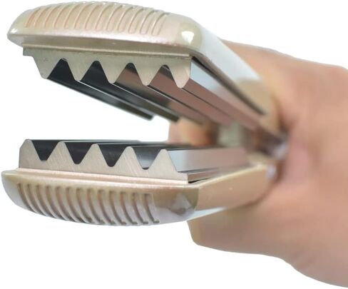 Hair Crimper Straightening Iron Professional 1.5 inch Plate Crimper Hair Tool Corrugation Iron Hair Curler Titanium Flat Iron Adjustable Temperature Corn Perm Corrugated Curler Gold in Saudi Arabia