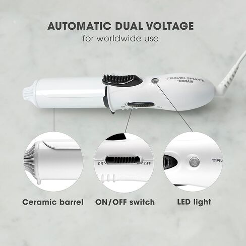 Conair Travel Curling Iron, Mini 1- Inch Ceramic Curling Iron in White by Travel Smart in Saudi Arabia