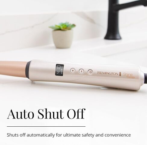 REMINGTON Shine Therapy Argan Oil & Keratin Infused ½-1 Inch Tapered Curling Wand for Natural Curls, Includes Heat Glove in Saudi Arabia