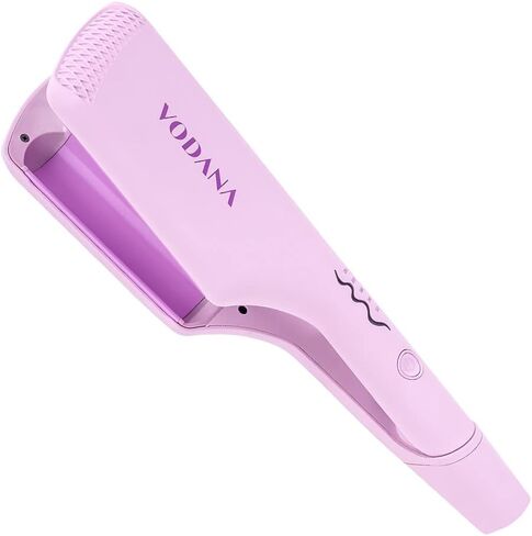 VODANA Professional Triple Flow Ceramic Hair Waver - Easy Beach Waves with Embedded Double Barrel Wave Iron. Experience Instant Heat, Long-Lasting Performance, and Quick Heat Up. (1.25 inch, Brown) in Saudi Arabia