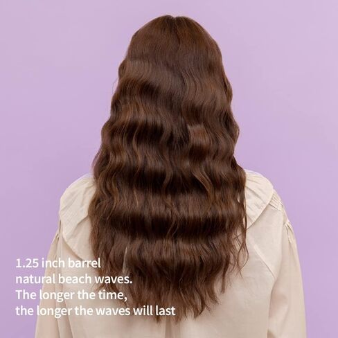 VODANA Professional Triple Flow Ceramic Hair Waver - Easy Beach Waves with Embedded Double Barrel Wave Iron. Experience Instant Heat, Long-Lasting Performance, and Quick Heat Up. (1.25 inch, Brown) in Saudi Arabia