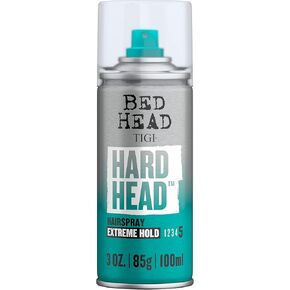 TIGI Bed Head Hard Head Hairspray 3 oz and Curls Rock Amplifier Cream 1.45 fl oz Travel Size Bundle