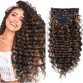 Clip in Hair Extensions 6pcs Clip ins Ash Blonde Highlight Bleach Blonde hair extensions Body Wavy Curly Hair Clip in Extensions Clip on Sew in Hair Synthetic for Women 20 inch, 230G/Set in Saudi Arabia