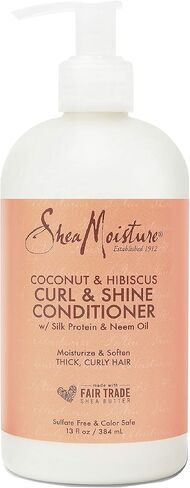 بلسم شيا مويستشر كيرل شاين سيليكون للشعر المجعد، جوز الهند، الكركديه، ترطيب وتحديد 13oz in Kuwait